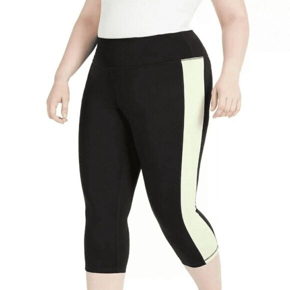 Ideology Womens Plus Size Colorblock Cropped Leggings-Womens 2X-Noir Barbell-NWT - Picture 4 of 11